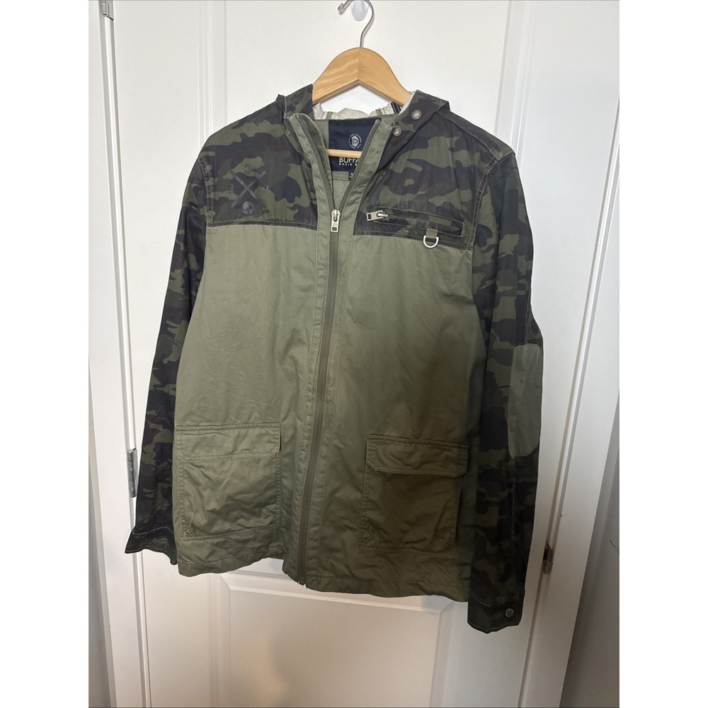 Buffalo David Bitton Full Zip Jacket XL Camo Print With Hood - Picture 2 of 8
